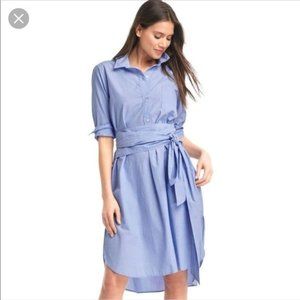 Gap Front Tie Midi Shirt Dress